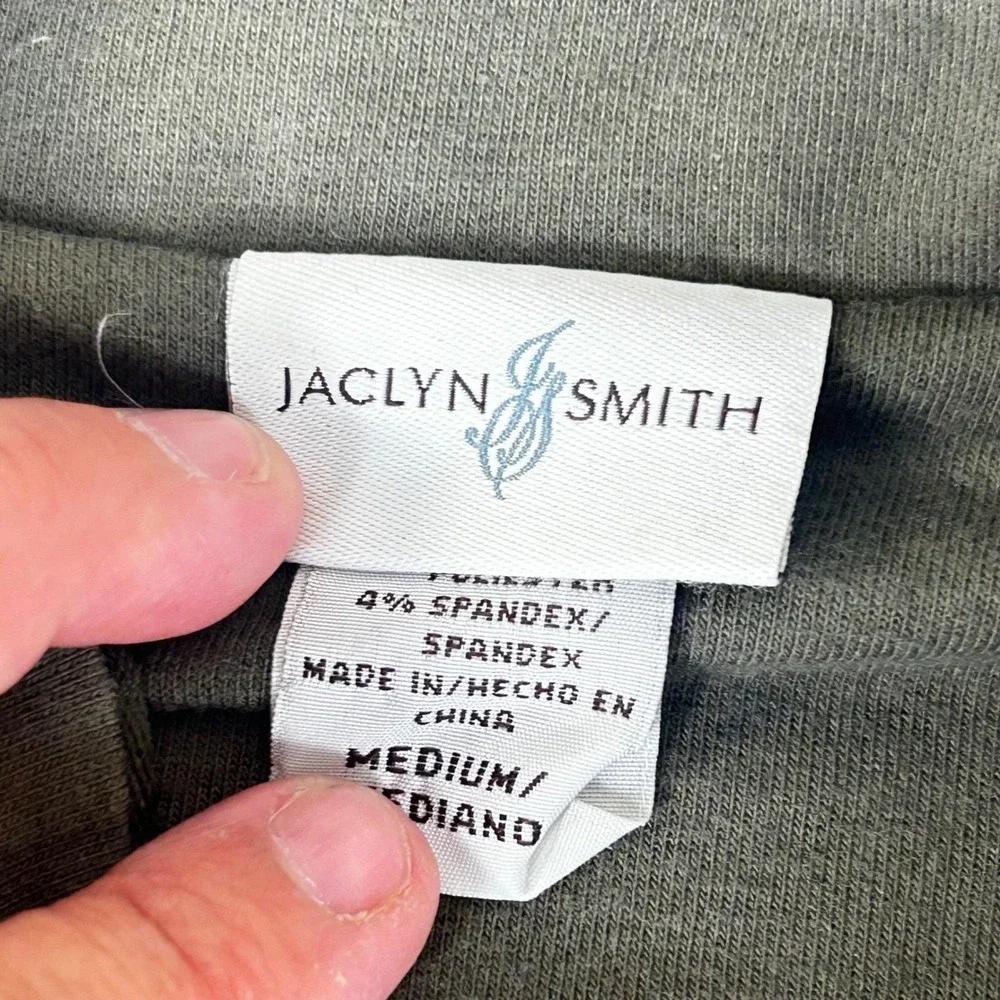 Jaclyn Smith Utility Jacket Womens Medium Olive Green Military Safari‎ Layering